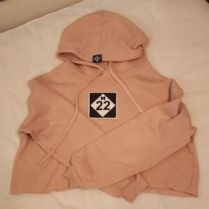 M22 Pink Cropped Hoodie